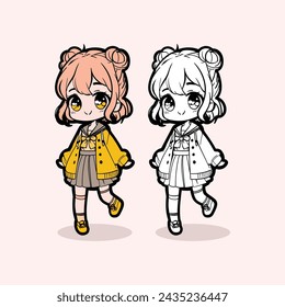 Young girl anime style character vector illustration design. Manga Anime girl cartoon girl anime woman manga cartoon.