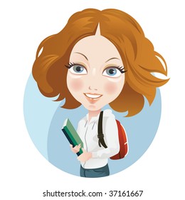 Young girl back to school