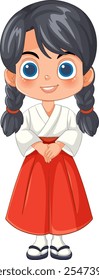 Menina com tranças e roupas tradicionais