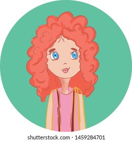 Young girl cartoon character vector illustration