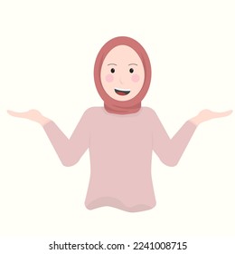 Young girl in a cartoon style experiences different emotions and poses