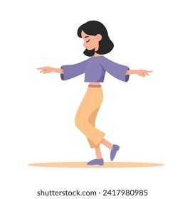 Ilustración de carácter plano de una niña joven