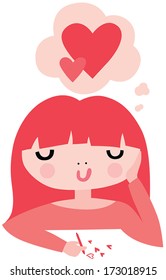 Young Girl Daydreaming About Her Perfect Guy