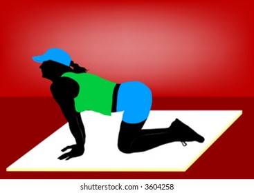 young girl doing fitness