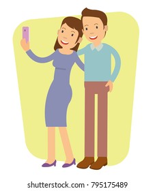 Young Girl doing selfie with her boyfriend