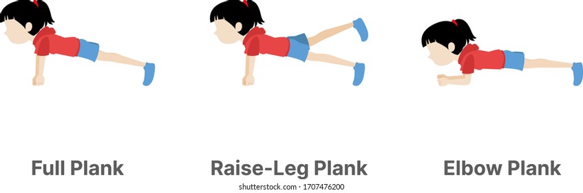 Young Girl Doing a Set of Planks