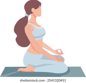 young girl doing yoga on mat