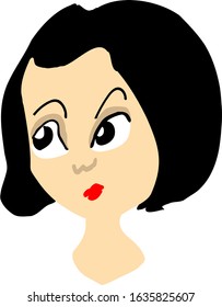 Young Girl With A Doubtful Expression Isolated Vector