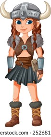 Young girl dressed as a Viking warrior