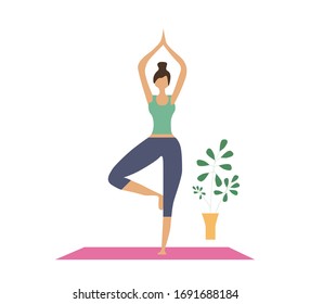 Young Girl Exercising At Home