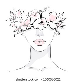 Vogue Flower Girl Stock Vectors Images Vector Art