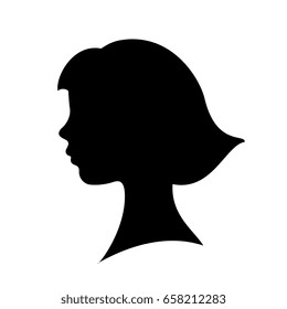 Young girl face vector eps silhouette