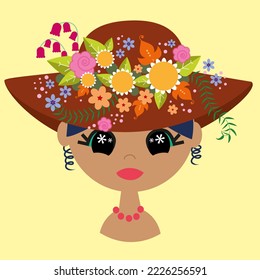 Young Girl with flowered hat