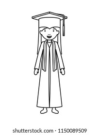 young girl graduate character