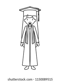 young girl graduate character