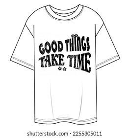 young girl groovy slogans arwork tee