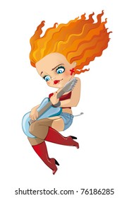 Young girl with a guitar