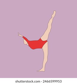 young girl gymnastic sport vector illustration