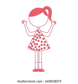 young girl with hands up avatar character
