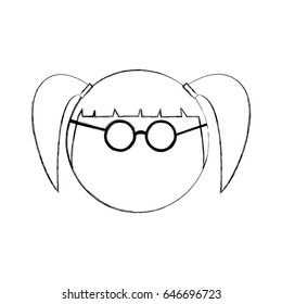 young girl head avatar character