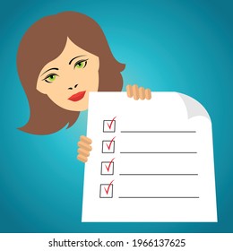Young girl holding a notepad