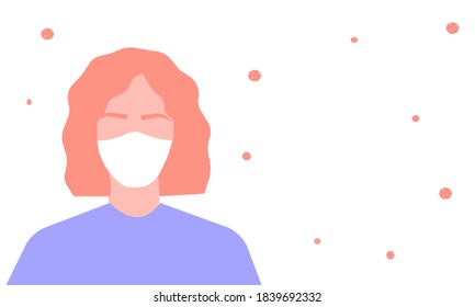 Young girl in a mask, a vector graphics