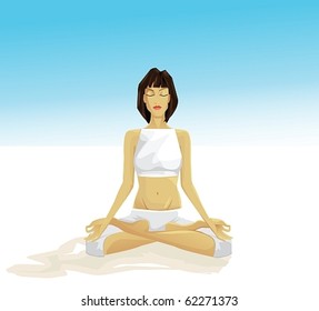 young girl meditating outdoor