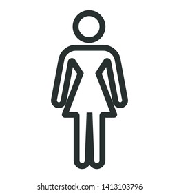 young girl - minimal line web icon. simple vector illustration. concept for infographic, website or app.