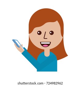 young girl with mobile phone in her hand