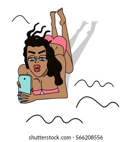 Young girl with the phone.