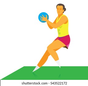 Young Girl Playing In Netball