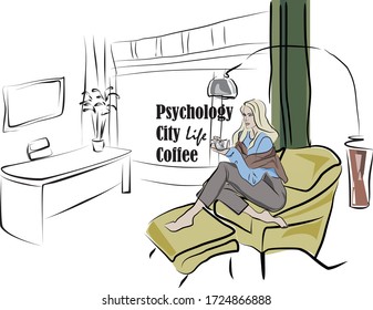 A young girl, in a psychologists office, for a consultation  on how to maintain mental health while in a big city during a pandemic. 