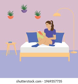 Niña leyendo en la cama