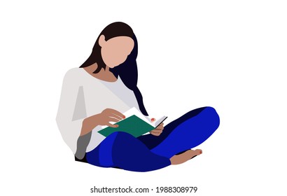Young girl reading a book
