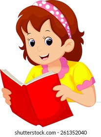 Young girl reading a book