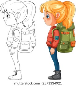 A young girl ready for an adventure