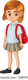 Young girl ready for school day