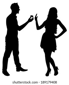 young girl refuses the gift, vector