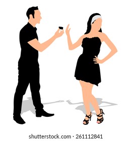 young girl refuses the gift, vector