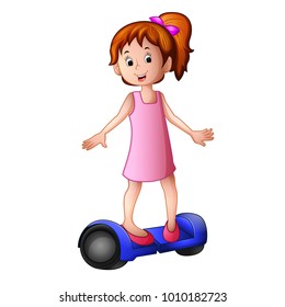 young girl riding a electric scooter