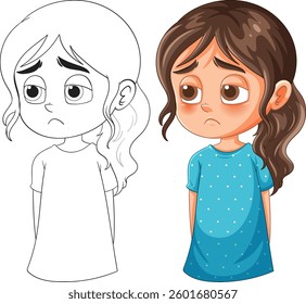 A young girl with a sad expression