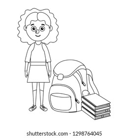young girl school bagpack