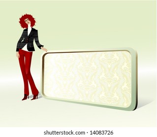 Young girl and space for text.