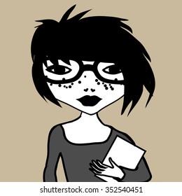 Young girl student.