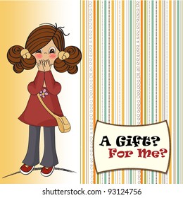 young girl surprised