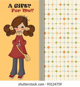 young girl surprised