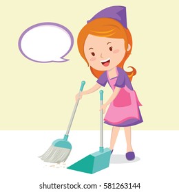 Girl Sweeping Images Stock Photos Vectors Shutterstock