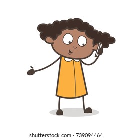 Young Girl Talking on Mobile Vector