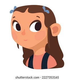 young girl thinking position character