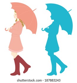 young girl with umbrella.